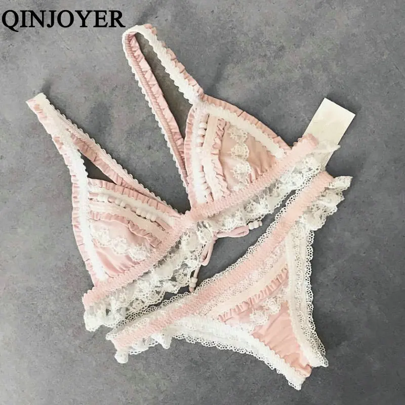 QINJOYER сексуальный кружевной микро бикини набор для женщин 2019 стринги купальник