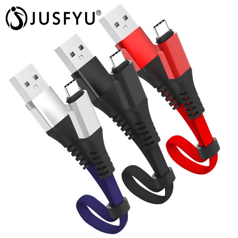 

2.4A Fast Charging Data Sync Portable USB Cable Type C Micro Cable Nylon Braided Type-C Charger For Iphone XS 7 8 6 Samsung 30cm