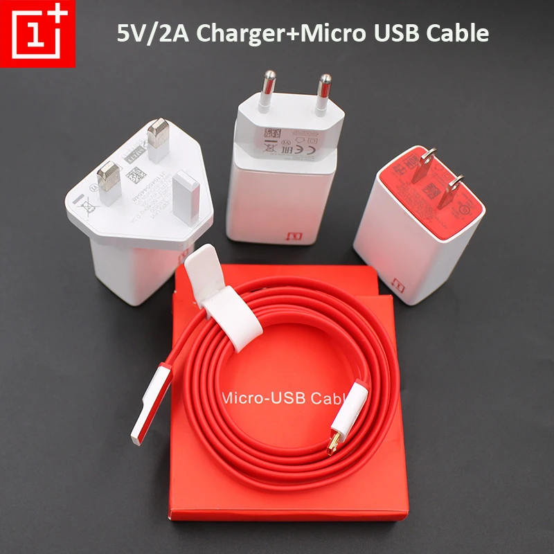 

Original OnePlus 1+ 2 5V/2A Home USB Charger Adapter 100cm Micro USB/Type C Cable For Oneplus 1 X 2 3 3T 5 5T 6 6T 7 Pro Phones