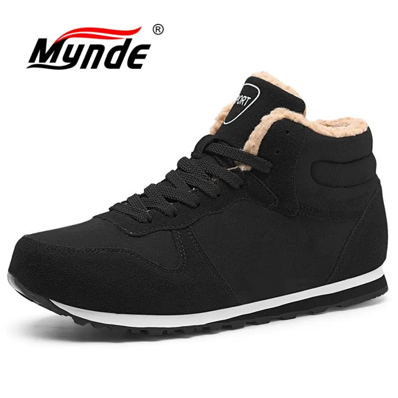 

2018 Outdoor Men Boots For Snow Winter Boots Men Lace-up Ankle Boots Warm Short Plush Fur Winter Men Warming Shoes Big Size 47