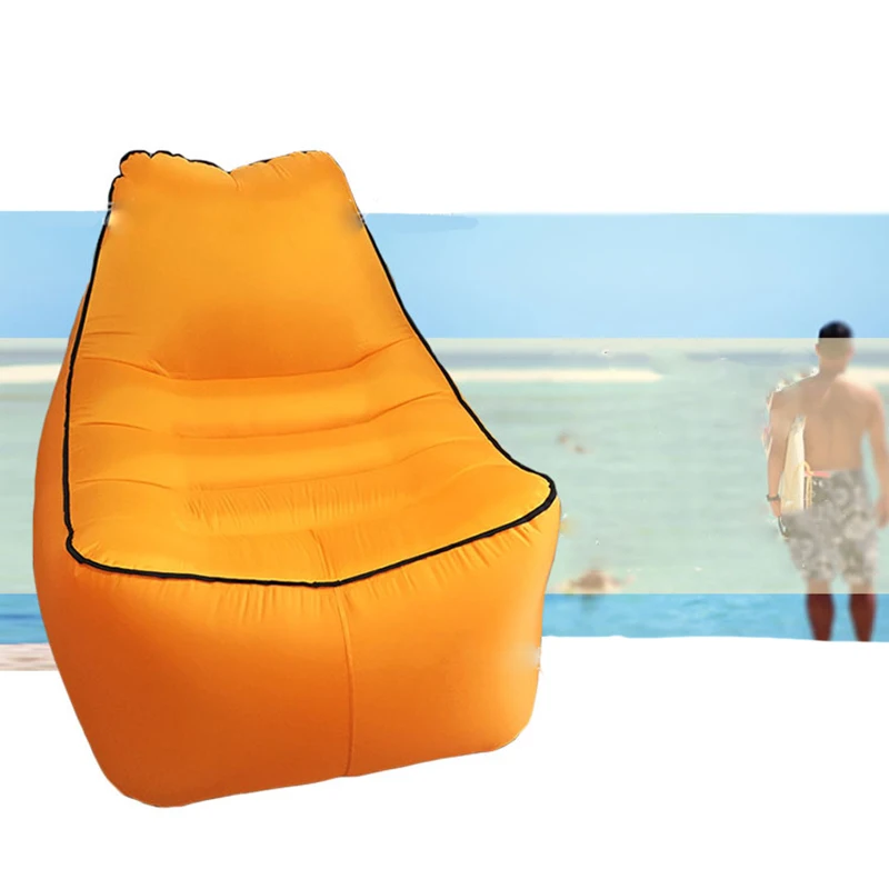 2017 Solid color outdoor portable inflatable nylon air sofa bed lazy
