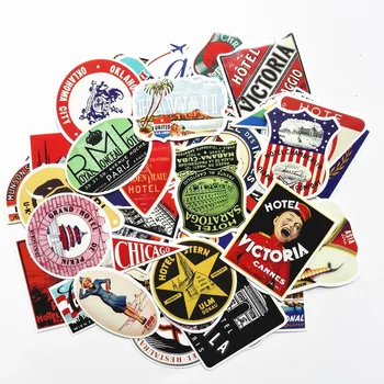 

55pcs/1lot not repeat skateboard trolley suitcase stickers and retro stickers graffiti personality Hotel