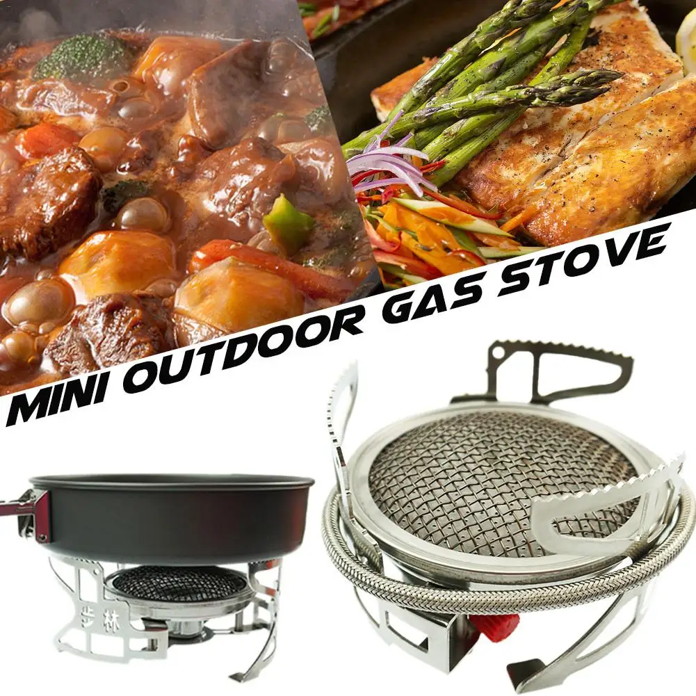 Mini Outdoor Gas Stove Foldable Cooking Camping Split Burner Picnic Portable Foldable Furnace