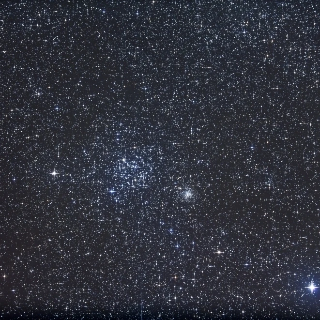 Open clusters Messier 35 and NGC 2158 in the constellation Gemini Poster Print (34 x 22)