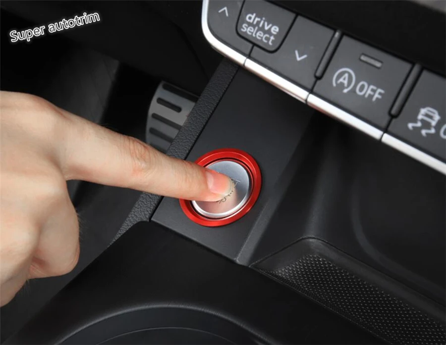 Lapetus Engine Start Stop Ring Keyless Start System Button Cover For Audi A4 B9 Sedan / Avant