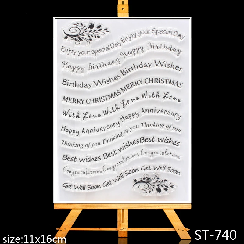 

ZhuoAng Holiday greeting Clear Stamps/Card Making Holiday decorations For scrapbooking Transparent stamps 11*16cm