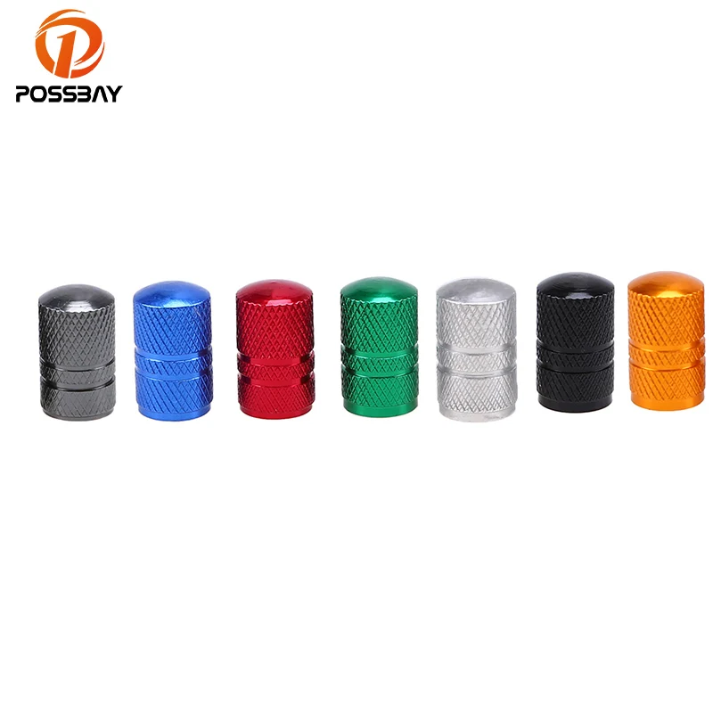

POSSBAY 4 Pcs Car Wheel Tires Values Tyre Airtight Stem Air Caps Aluminum Tire Wheel Valve Dust Covers for Bike Bicycle Motor