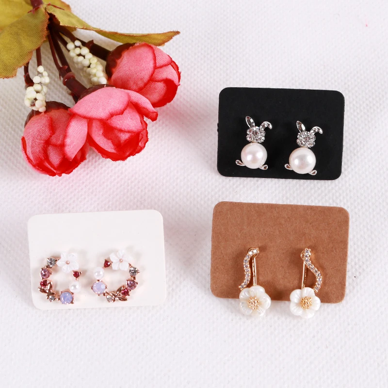 

Fashion Jewelry Display Packing Card 100PCS 3.5*2.5cm Multi Color Paper Cute Stud Earring HangTag Card Custom Logo Cost