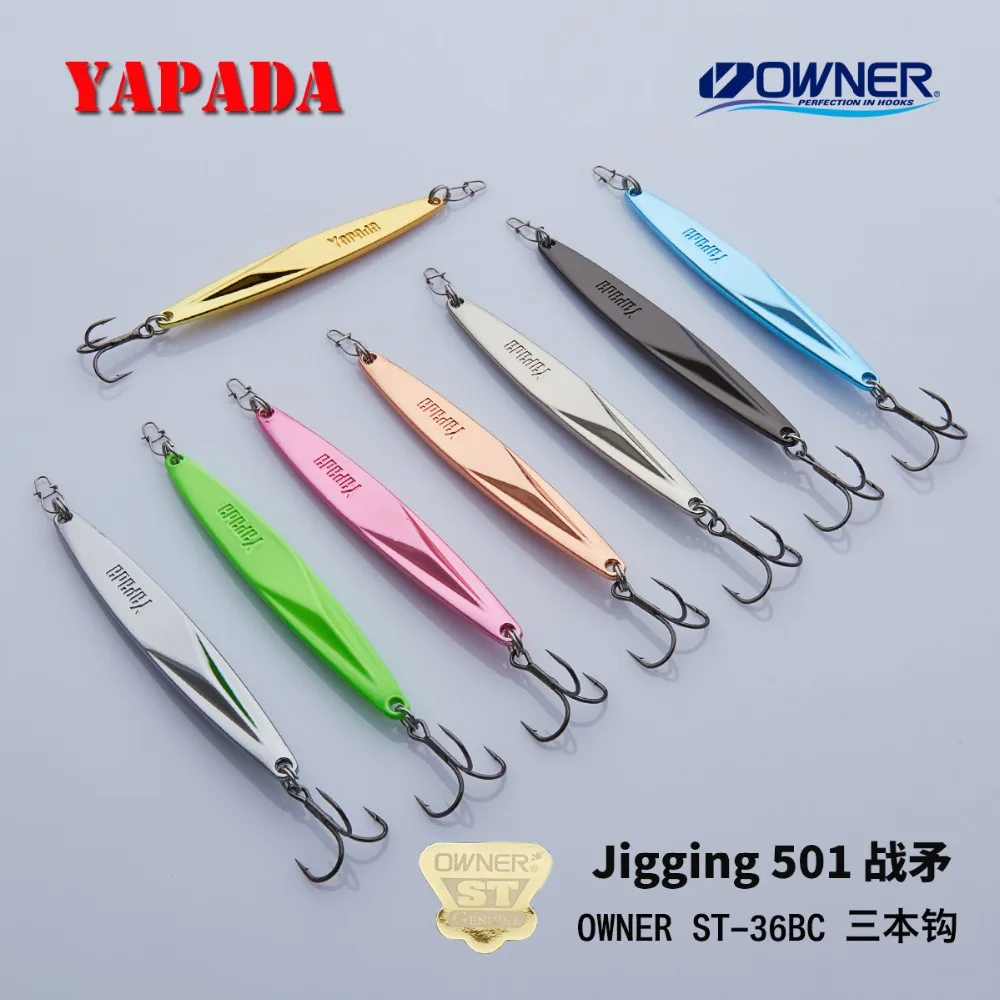 YAPADA Jigging 501 копье войны 10 г/15 г усиленный тройной крючок 73 мм/83 мм перо разноцветные