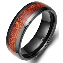 Grano De Madera roja Anillo De Cerámica Para Los Hombres Wedding Party Joyería de Dedo Clásico Promoción Libre del envío