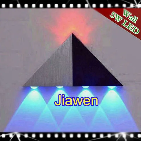 

Free shipping 5W LED wall lamp,LED Corridor light,AC85~265V,triangle energy saving lamp for bar, KTV rooms, sitting room 5pcs