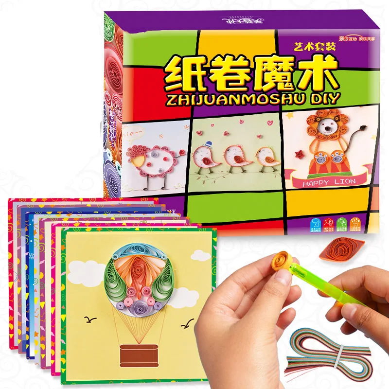 

children magic paper quilling set art craft DIY toy/ kids fun handmade paper rolling kindergarten school educational toy