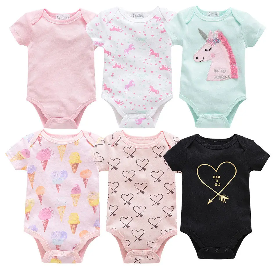 

Kavkas 3PCS 6PCS Baby Boy Bodysuit Jumpsuits Short Sleeve Summer Baby Girl Bodysuits for Newborns Baby Cartoon Cotton Body Cloth