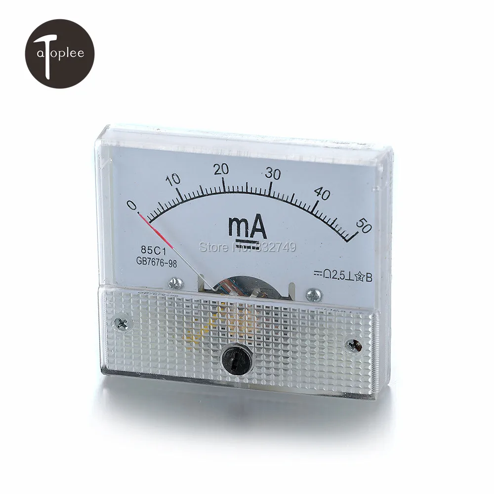 

1 PCS 85C-1 GB/T7676-98 DC 0--50mA Analog Ammeter Measure the Electrical Current