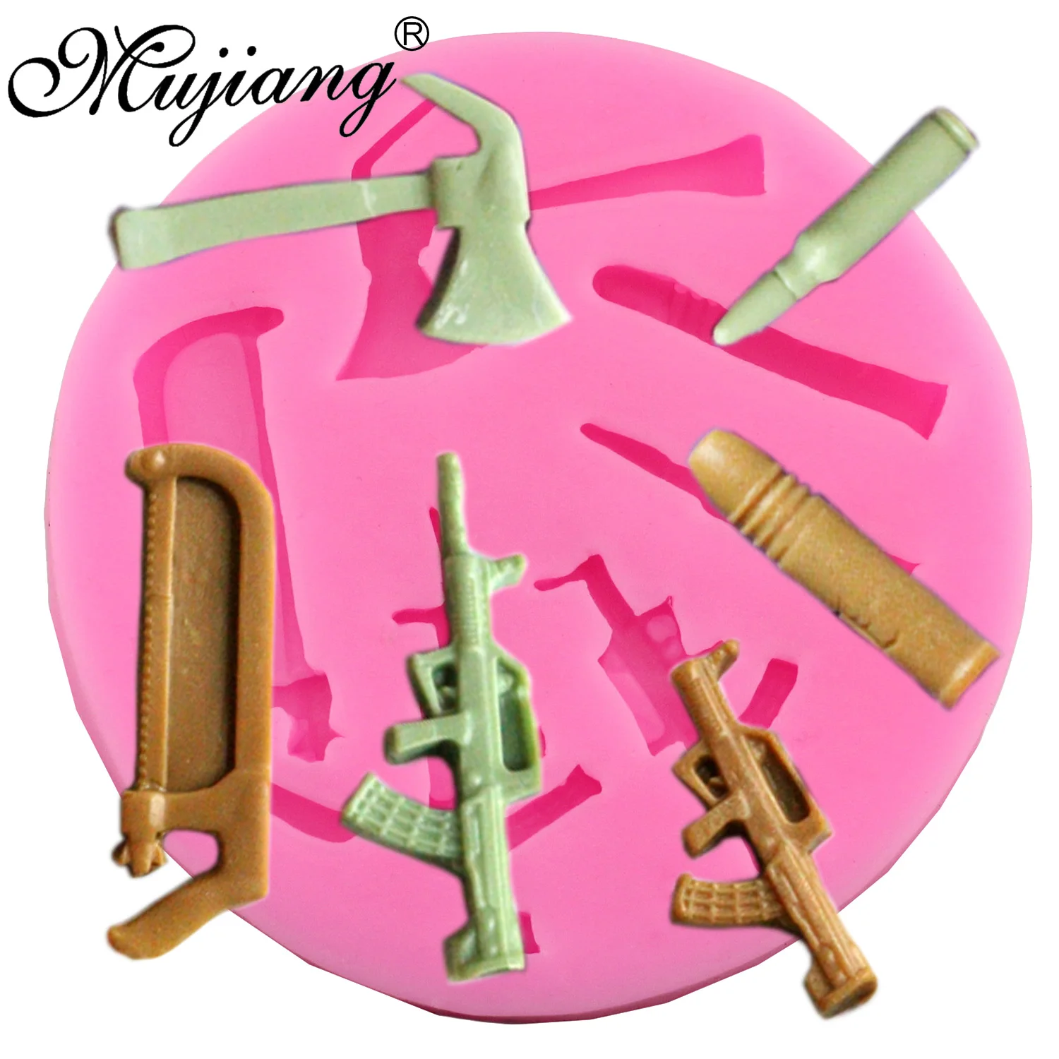 Mujiang DIY Baking Mold Gun Bullet Silicone Fondant Molds Cake