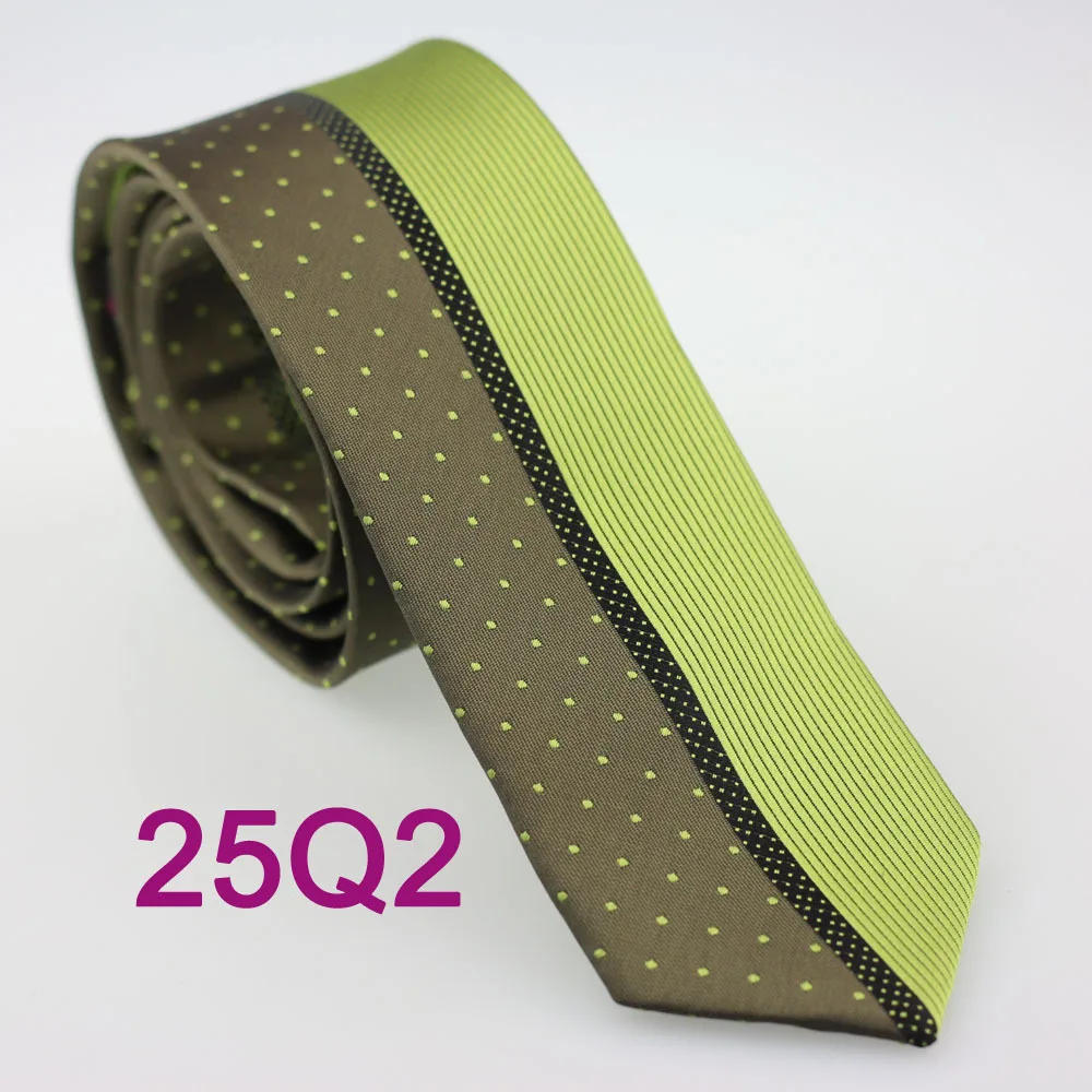 YIBEI Coachella Men Ties Olive Green Tie Narrow Half Vertical Striped