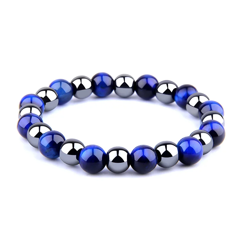 

Vinswet Beads Bracelets Men Natural Black Obsidian Hematite Tiger Eye Charm Bracelet For Men Protection Jewelry Women Pulsera