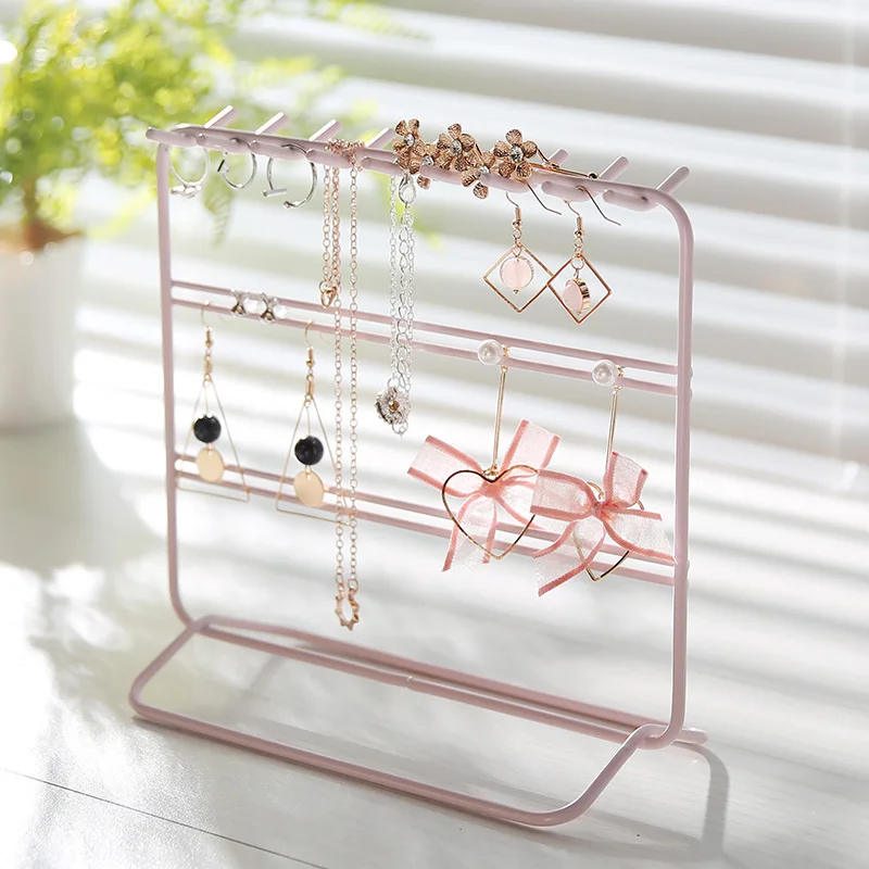 Iron art Pink Makeup Organizer Jewelry Box Creative Cosmetic Organizer
