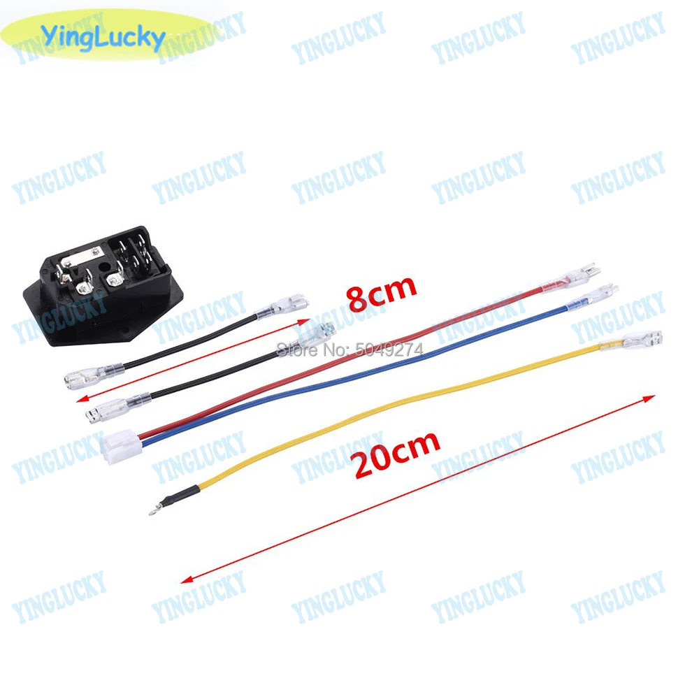 JAMMA-스위치 전원 소켓 커넥터, 아케이드 컴퓨터 캐비닛 용 퓨즈 홀더가 있는 AC 250V 조명, Jamma 및 Mame DIY, 2 개