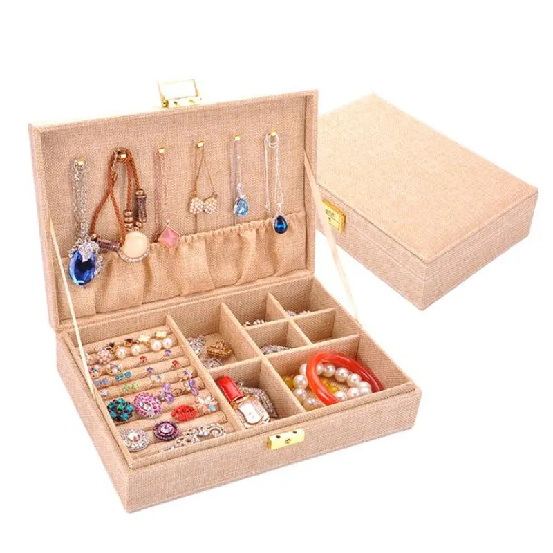 

Quality Necklace Earring Ring Watch Jewelry Storage Box Organizer Carrying Cases Velvet Display Box for Jewelry Bangles Box Gift