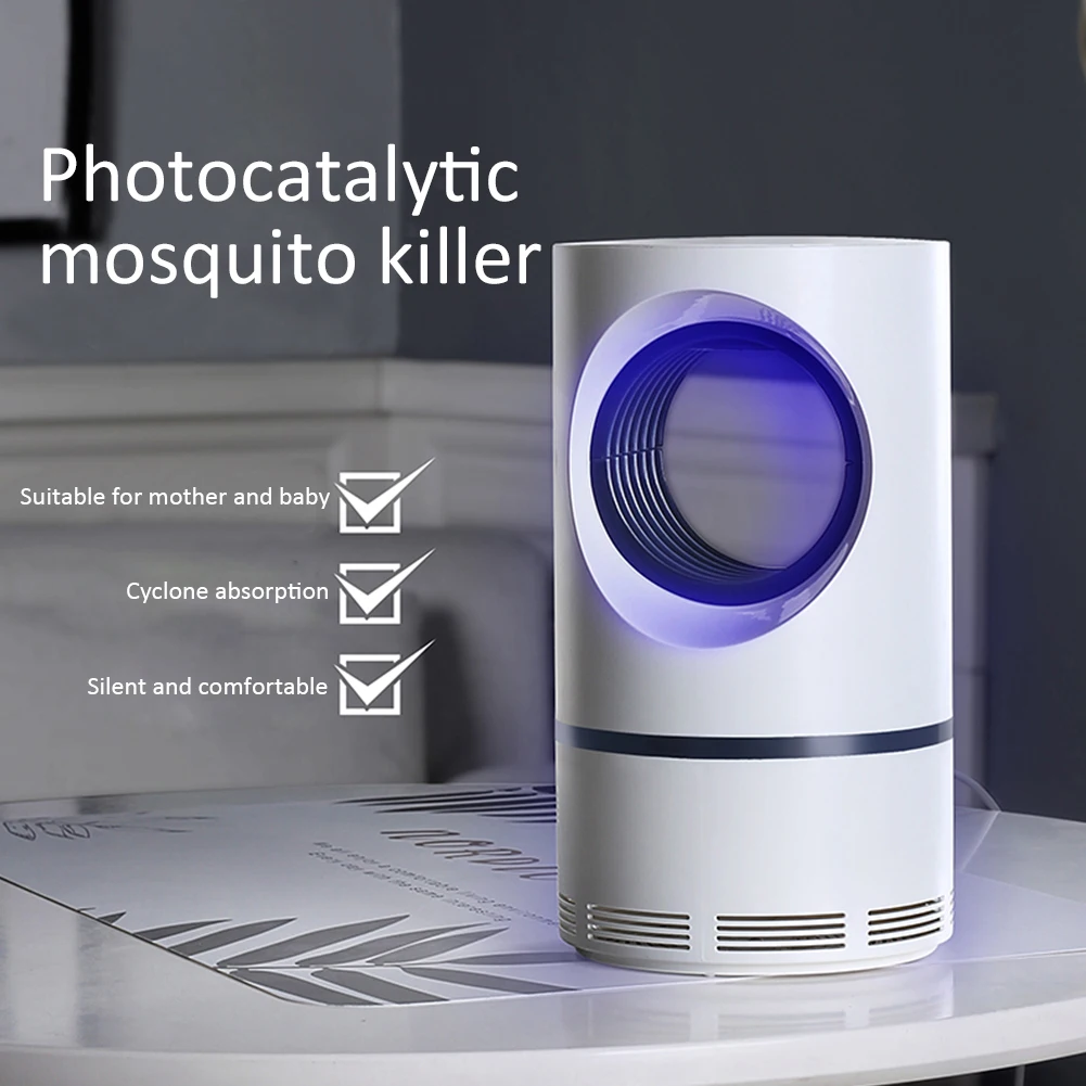 Безопасная фоткаталитическая Анти Москитная лампа для уничтожения мух светодиодный свет нетоксичный УФ ловушка насекомых USB Электрический светодиодный жучок наклейка от комаров