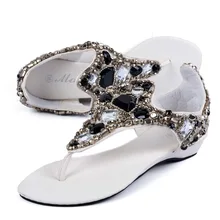 Известный бренд; большие стразы; sandalia feminina; цвет черный, белый; кожаные босоножки; женские босоножки с серебряными бусинами и кристаллами; Летняя обувь; c198