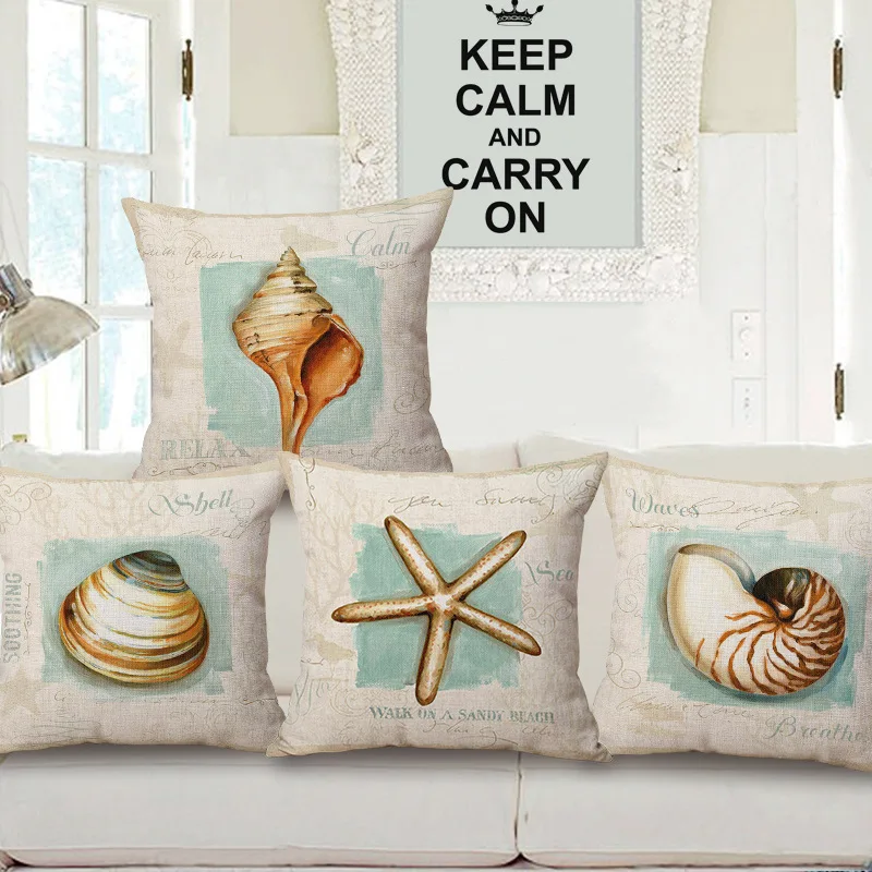 Maiyubo البحرية الحياة البحر وسادة تغطي القطن الكتان مكتب ديكور المنزل صوفا رمي وسادة كرسي مقعد السيارة يغطي cojines PC008 Maiyubo البحرية الحياة البحر وسادة تغطي القطن الكتان مكتب ديكور المنزل صوفا رمي وسادة كرسي مقعد السيارة يغطي cojines PC008