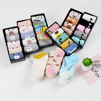 

Boxed gift socks, pure cotton, spring and summer new socks, sweet, invisible, shallow boat socks, many options kawaii Casual