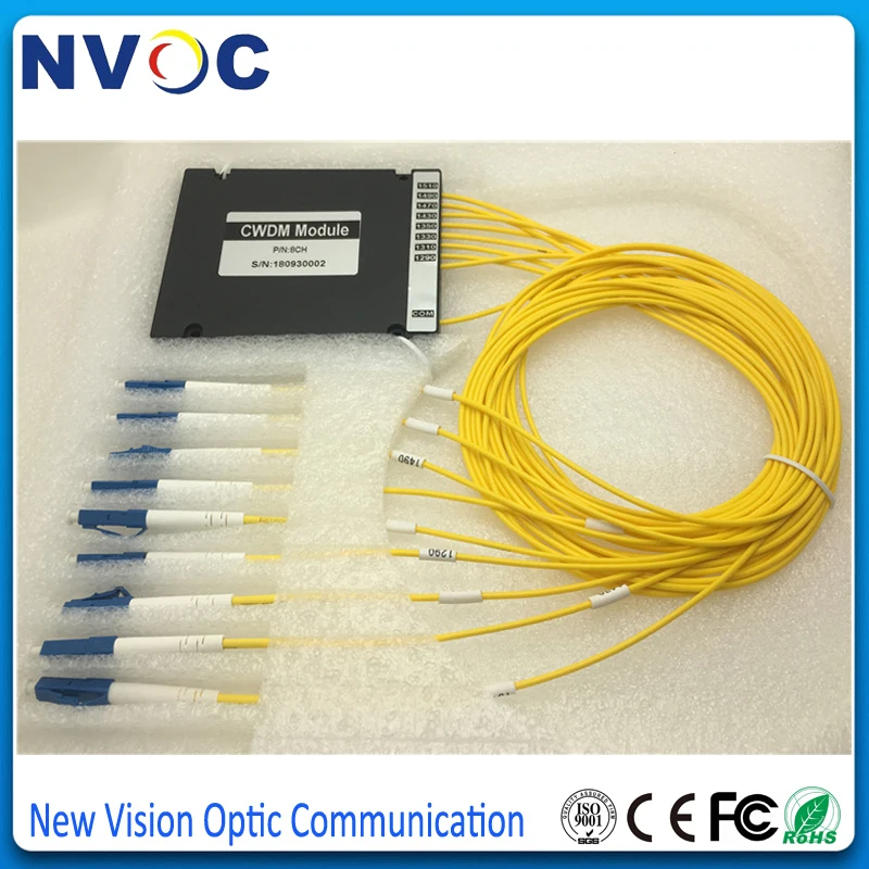 Бесплатная доставка Волоконно оптический 2 канальный CWDM Mux Demux модуль 1310 1490nm с LC SC