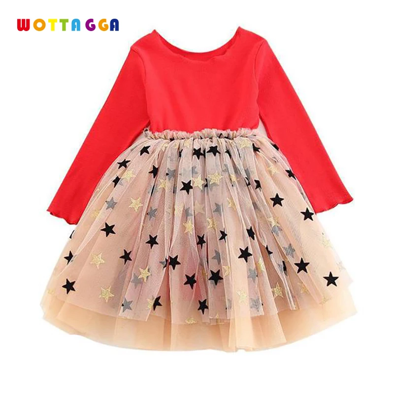 

WOTTAGGA 2019 Princess Dress Girls Star Spring Party Dresses For Girls Children's Costume Teenager Prom Designs