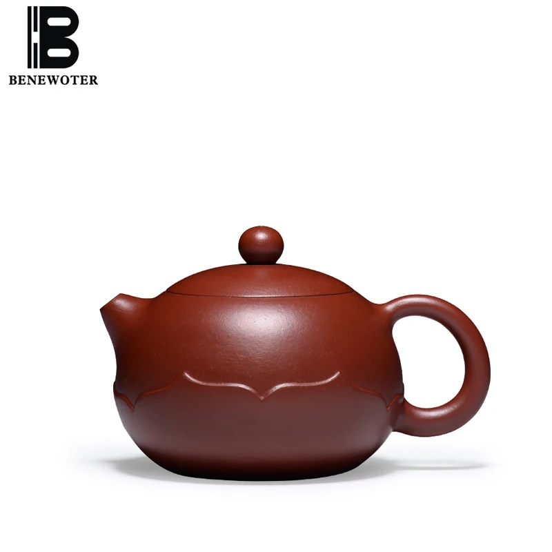 

200cc Yixing Purple Clay Lotus Xishi Teapot Home Drinkware Natural Raw Ore Zisha Pot Famous Handmade Zhu Mud Black Tea Kettles