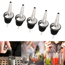 5 шт. Высокое качество нержавеющая сталь носик и резиновая пробка Винная бутылка бар поставки бутылочный Носик Pourer аксессуары для кухонного бара