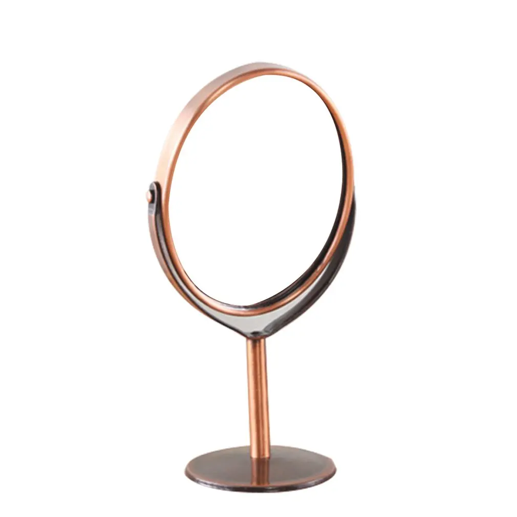 828t корейское металлическое зеркало для макияжа, туалетное зеркало, настольные вращающиеся 1: 2 функции увеличения, женские инструменты для макияжа - Цвет: as show 3