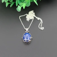 925 Sterling Silver The Vampire Diaries Katherine Pierce Daylight Necklace Nature Lapis With Retro Box - Image 2