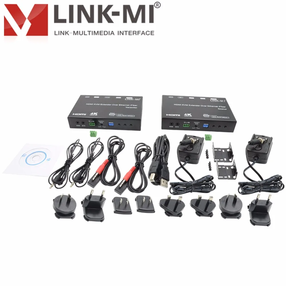LINK-MI 120M 4K HDMI 익스텐더를 섬유 POE RS232 USB KVM 익스텐더 Unicast 멀티캐스트 최대 8x16 KVM IP/섬유