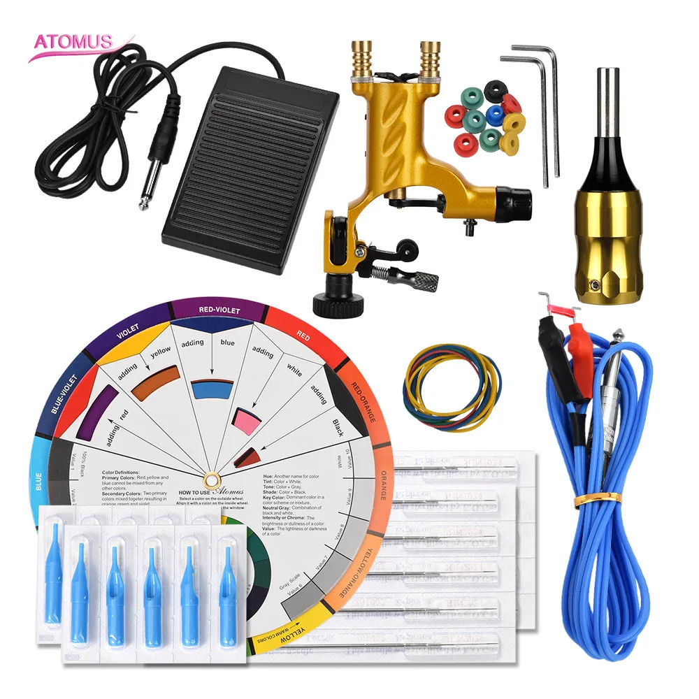 

Rotary Tattoo Machine Kit Tatuagens Tatuar Machine Profesional Makeup Rotativa Pedal Kits Tatuagem Tattoo Beginner Set Kits Gun