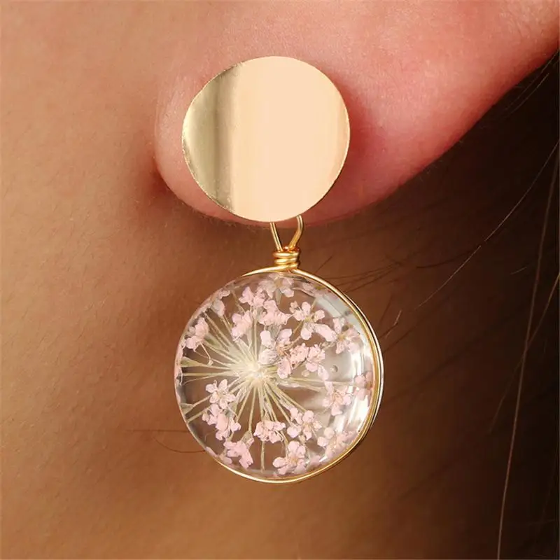 Женские модные аксессуары цветок висячие серьги с рисунком ювелирные