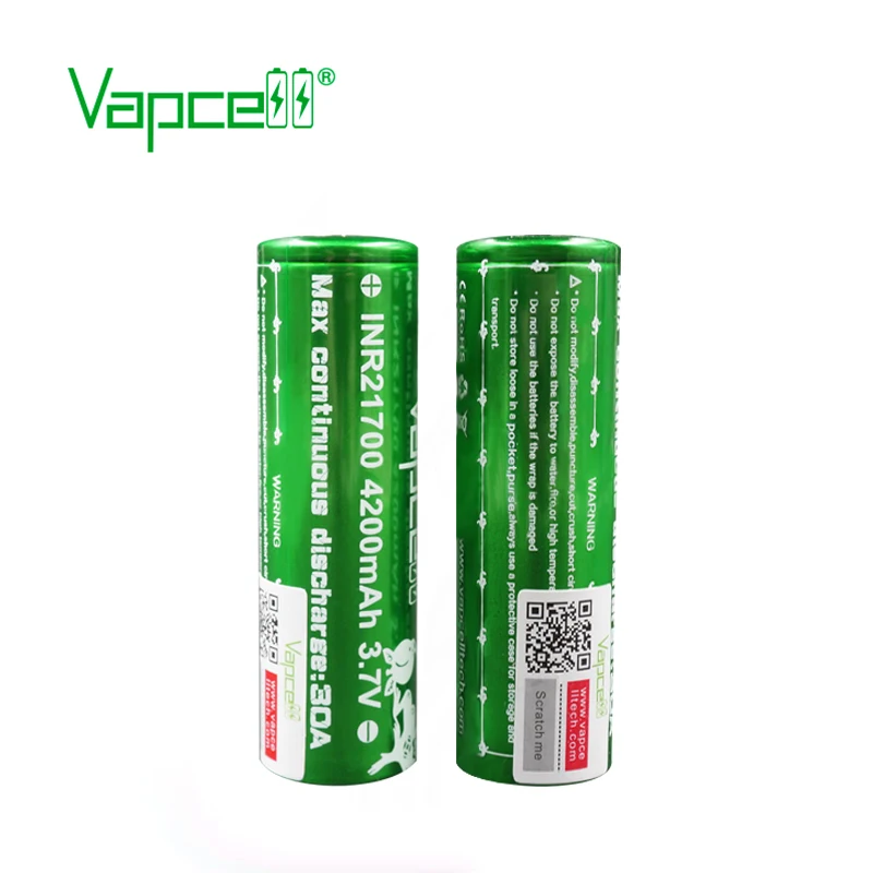 2 шт. Vapcell INR 21700 батарея 4200 мАч 30A rewrap molicel P42A аккумуляторная батарея для электронных сигарет vape mod