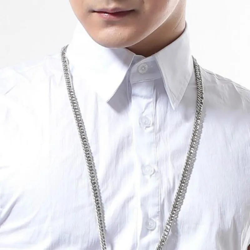 Stage costume DS male singer performance costume star concert with the same paragraph swallowtail sleeveless shirt