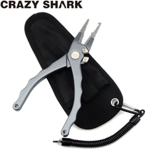 CrazyShark Aluminium Fishing Pliers Split Ring Cutters Fishing Scissors Multifunctional Hook Remover Line Cutter Tools 17cm multifunctional anti corrosion fishing pliers stainless steel fishing line tackle cutter scissors crimping terminal tools