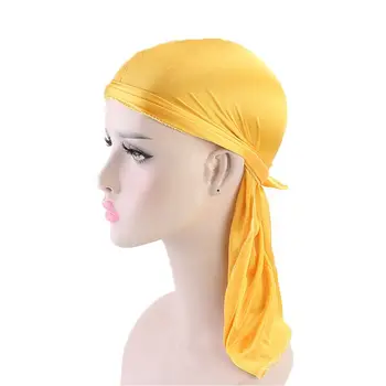 

New Motocycle Bandana Skull Cap Beanie Long Tail Adjustable Polyester Imitated Silk Biker Hat Headscarf Doo Rags Head Wraps