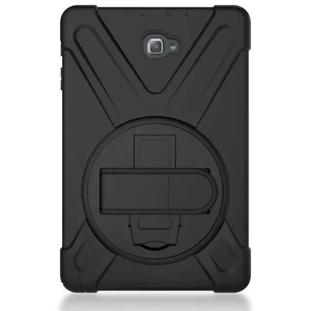 Силиконовый чехол-накладка для samsung Galaxy Tab A A6 10,1 SM-T580 T580N T580 T585 T585C с защитой от пыли, Мягкий Гибридный чехол для планшета+ ручка - Цвет: Черный
