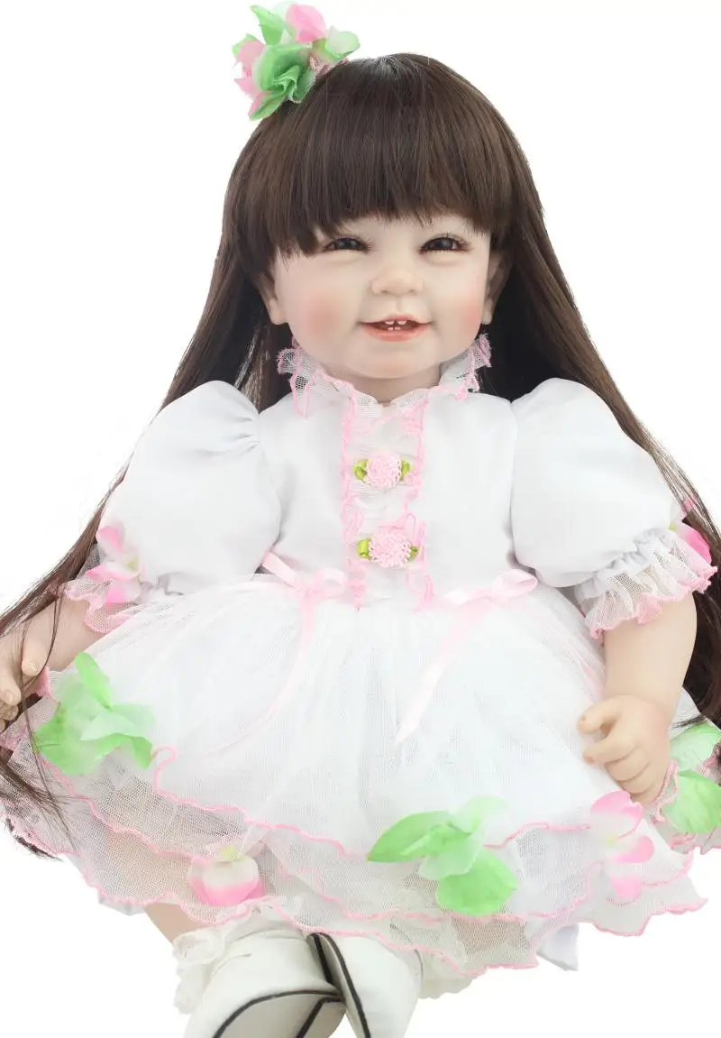 Nicery 22 дюймов 55 см винил возрождается детская игрушка сладкий реалистичные подвижные улыбается принцесса Рождественский подарок белый