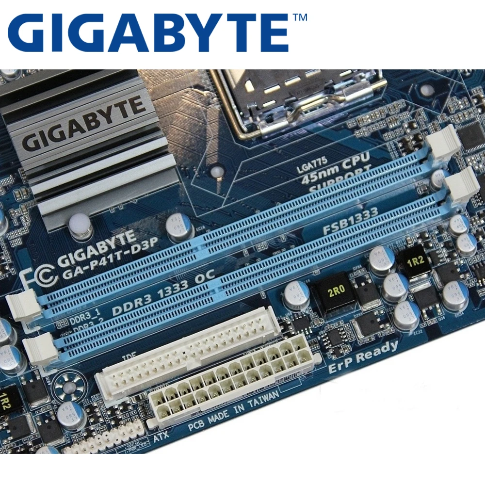 Материнская плата GIGABYTE GA-P41T-D3P для настольных ПК G41 Socket LGA 775 для Core 2 Pentium Celeron DDR3 8G ATX P41T-D3P