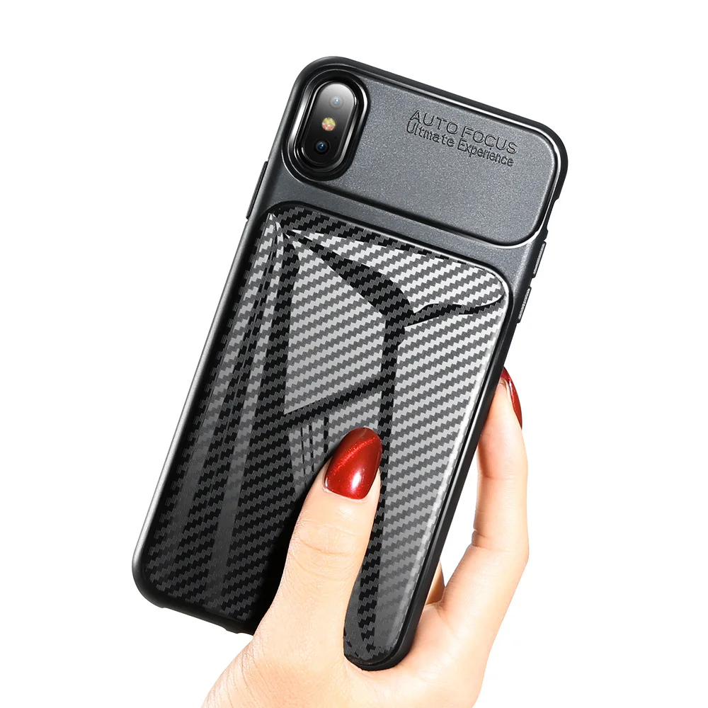 

NORTHFIRE Carbon Fiber Phone Case for iPhone XS MAX X XR 7 8 Soft Geometric Mirror Case for iPhone 6 6S 7 8 plus 5 5s SE Cover