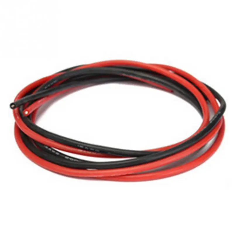 Горячая 2 м AWG мягкий, силиконовый, гибкий кабель 12-20 AWG(1 метр красный+ 1 метр Черный