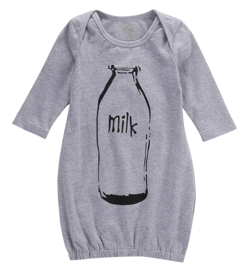 Высокое качество для новорожденных Одежда для маленьких мальчиков бутылки молока ползунки боди спальный мешок sleepsack наряды - Цвет: Серый