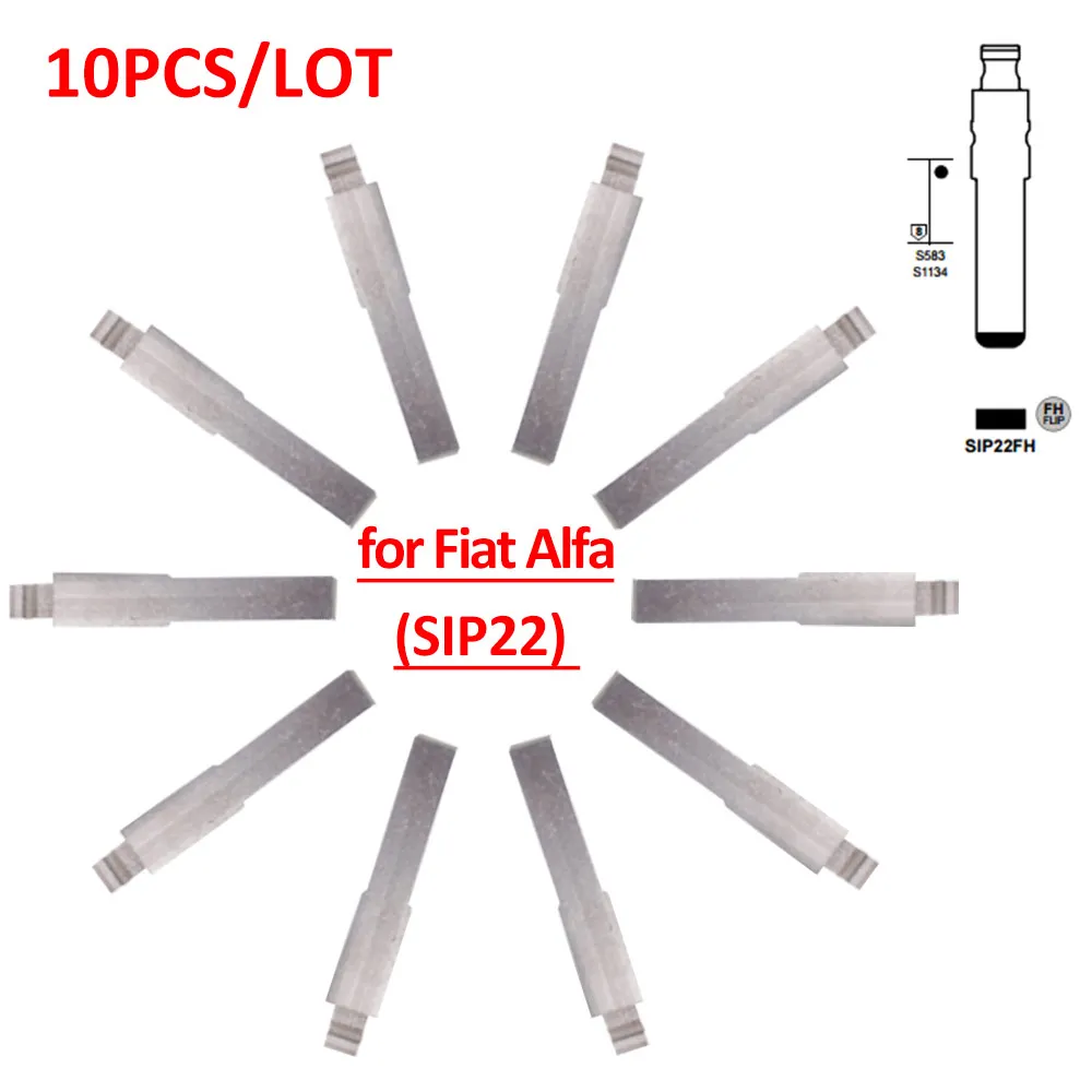 

Free shipping (10 pcs/lot)Metal Blank Uncut Flip KD Remote Key Blade Type SIP22 for Fia-t