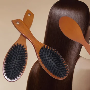 

Brown Wood Hair Comb Sweep Comb Natural Mane Wooden Handle Tool Can Dropshipping