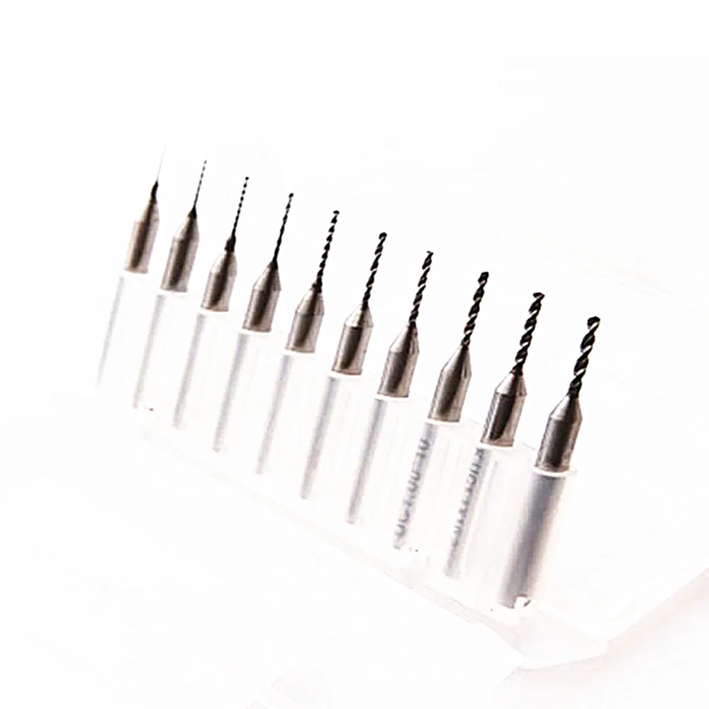 10pcs Carbide Pcb Drill Bits Micro Drill Bits Cnc 0.3mm To 1.2mm for Print Circuit Board Cnc